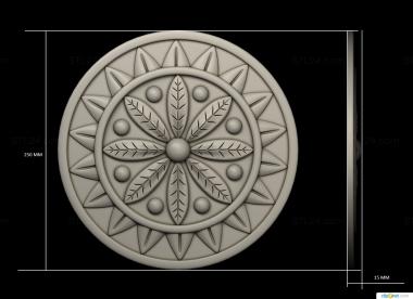 Rozette (Leaf pattern in a circle, RZ_1323) 3D models for cnc