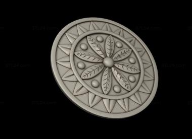 Rozette (Leaf pattern in a circle, RZ_1323) 3D models for cnc