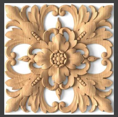 Rozette (Flower-shaped decor, RZ_1328) 3D models for cnc