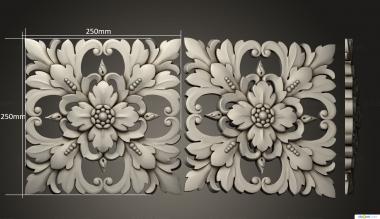 Rozette (Flower-shaped decor, RZ_1328) 3D models for cnc