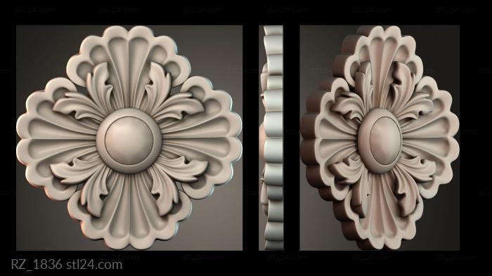Rozette (RZ_1836) 3D models for cnc