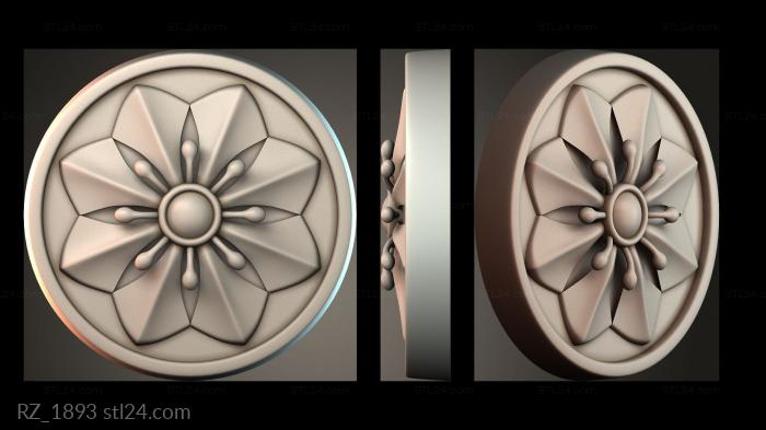 Rozette (RZ_1893) 3D models for cnc