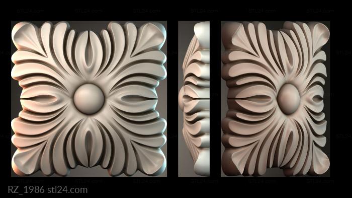 Rozette (RZ_1986) 3D models for cnc