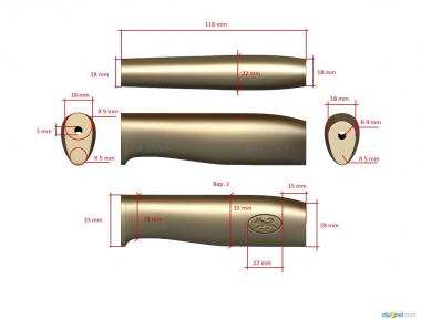 Handle (Knife handle, RKT_0021) 3D models for cnc