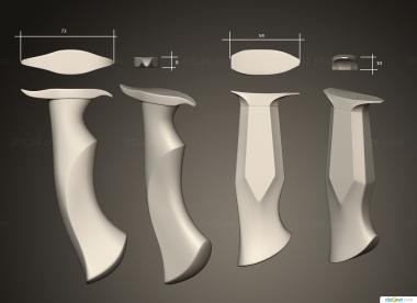 Рукоятки (Две рукоятки ножа с гардами2, RKT_0032) 3D модель для ЧПУ станка