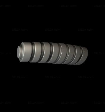 Handle (Handle with slits, RKT_0040) 3D models for cnc