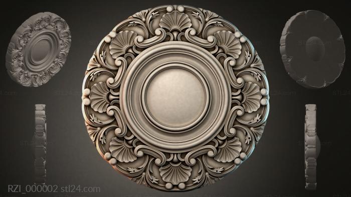 Круглый декор, розетки (RZI_000002) 3D модель для ЧПУ станка