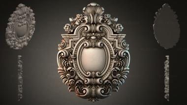 Round decor, rosettes (Baroque oval medallion with acanthus scrolls and mascarons, RZI_000009) 3D models for cnc