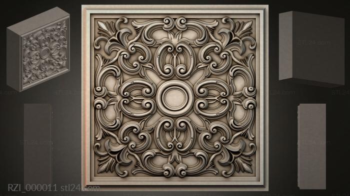 Круглый декор, розетки (RZI_000011) 3D модель для ЧПУ станка