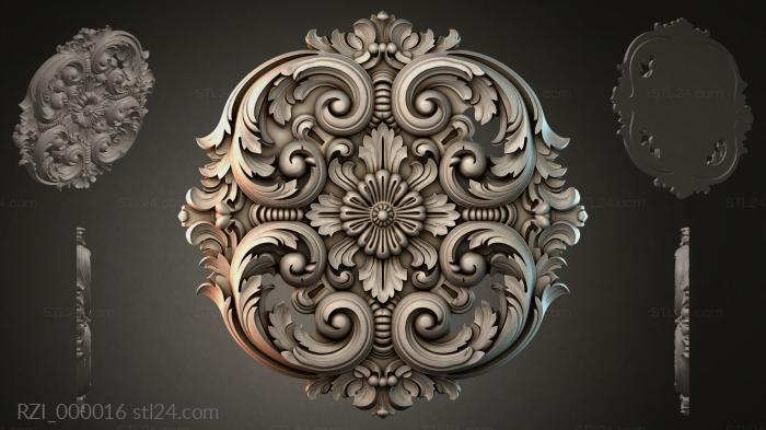 Круглый декор, розетки (RZI_000016) 3D модель для ЧПУ станка