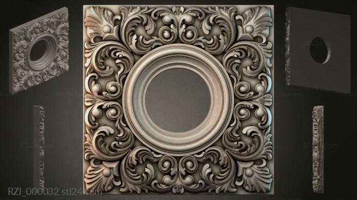 Круглый декор, розетки (RZI_000032) 3D модель для ЧПУ станка