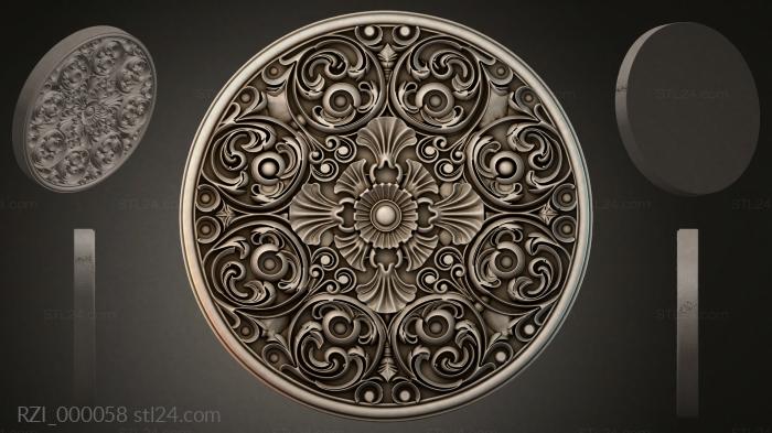 Круглый декор, розетки (RZI_000058) 3D модель для ЧПУ станка