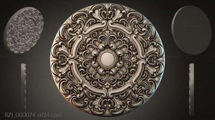 Круглый декор, розетки (RZI_000074) 3D модель для ЧПУ станка