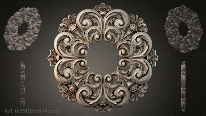 Круглый декор, розетки (RZI_000103) 3D модель для ЧПУ станка