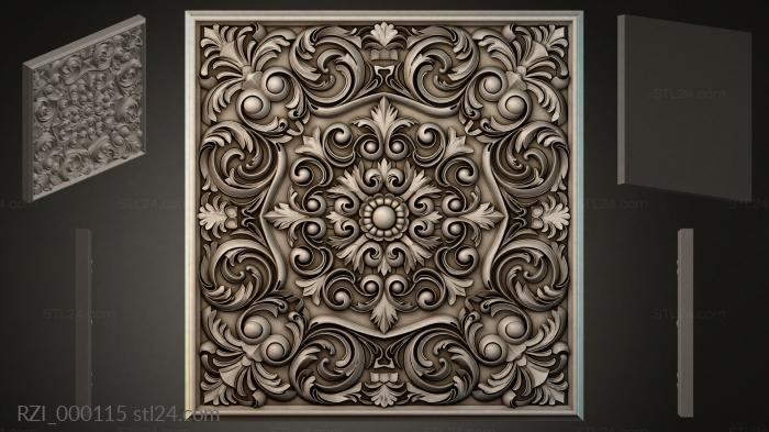 Круглый декор, розетки (RZI_000115) 3D модель для ЧПУ станка