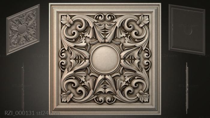 Круглый декор, розетки (RZI_000131) 3D модель для ЧПУ станка