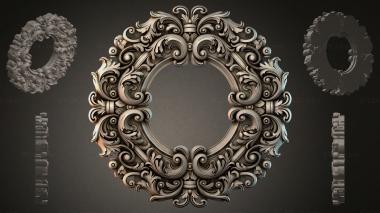 Round decor, rosettes (Round ornamental frame with volutes and curls, RZI_000134) 3D models for cnc