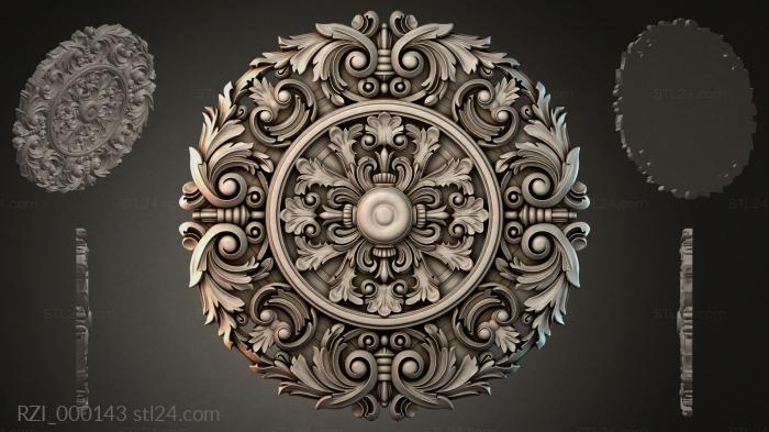 Круглый декор, розетки (RZI_000143) 3D модель для ЧПУ станка