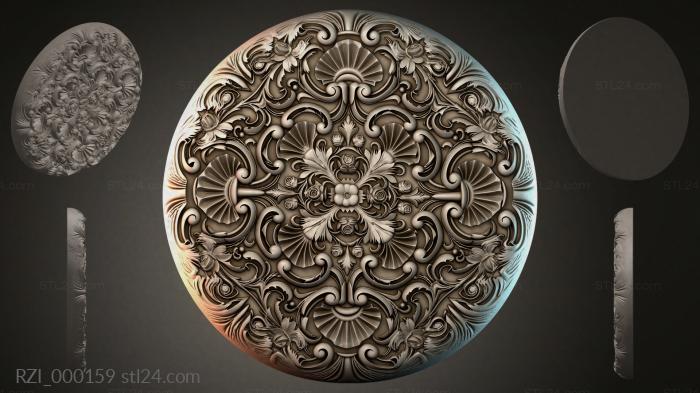 Круглый декор, розетки (RZI_000159) 3D модель для ЧПУ станка
