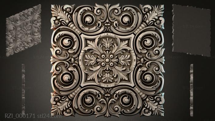 Круглый декор, розетки (RZI_000171) 3D модель для ЧПУ станка