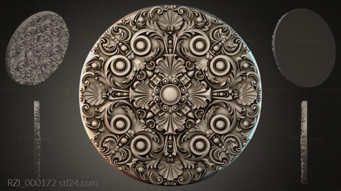 Круглый декор, розетки (RZI_000172) 3D модель для ЧПУ станка