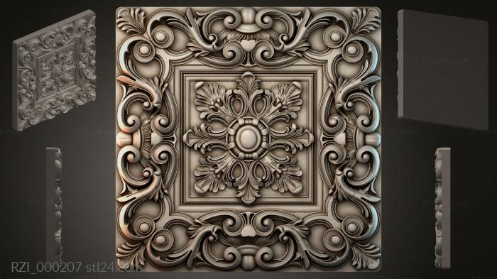 Круглый декор, розетки (RZI_000207) 3D модель для ЧПУ станка