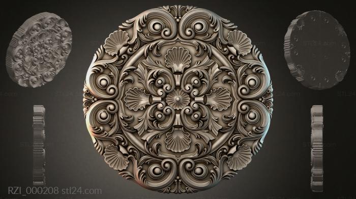 Круглый декор, розетки (RZI_000208) 3D модель для ЧПУ станка