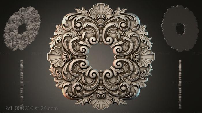 Круглый декор, розетки (RZI_000210) 3D модель для ЧПУ станка