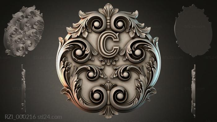 Круглый декор, розетки (RZI_000216) 3D модель для ЧПУ станка