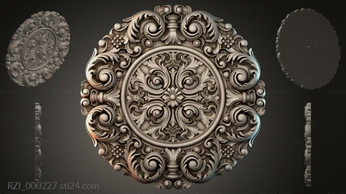 Круглый декор, розетки (RZI_000227) 3D модель для ЧПУ станка