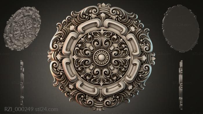 Круглый декор, розетки (RZI_000249) 3D модель для ЧПУ станка