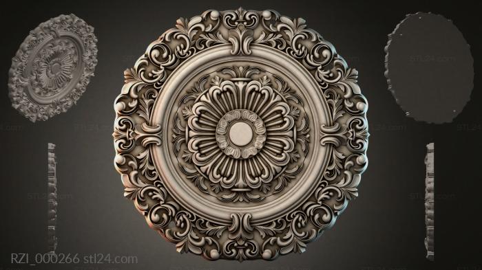 Круглый декор, розетки (RZI_000266) 3D модель для ЧПУ станка