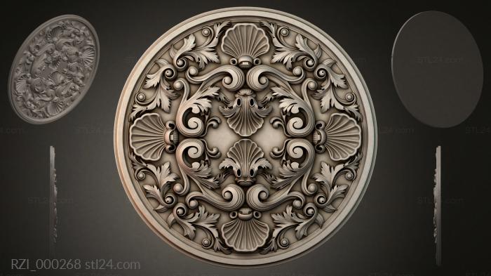 Круглый декор, розетки (RZI_000268) 3D модель для ЧПУ станка
