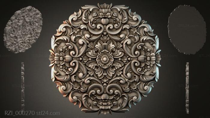 Круглый декор, розетки (RZI_000270) 3D модель для ЧПУ станка