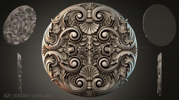 Круглый декор, розетки (RZI_000283) 3D модель для ЧПУ станка