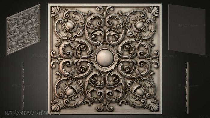 Круглый декор, розетки (RZI_000297) 3D модель для ЧПУ станка