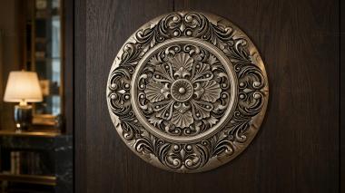 Round decor, rosettes Round rosette with acanthus scrolls and a central floral medallion 3d model