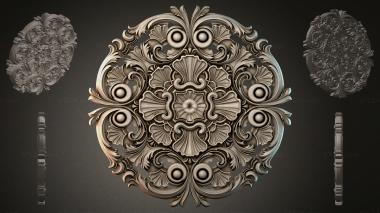 Round decor, rosettes Round ornament with rosettes and curls 3d model
