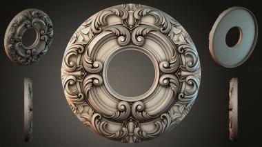 Round decor, rosettes Round rosette with scrolling scrolls 3d model