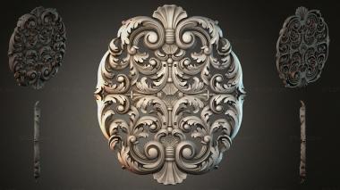 Round decor, rosettes Cartouche with palmettes and acanthus 3d model