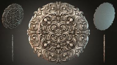 Round decor, rosettes Round carved panel with acanthus and scrolls in the Baroque style 3d model