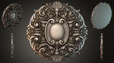 Round decor, rosettes Oval cartouche with scrolls and a shell 3d model