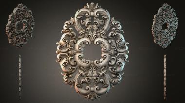 Round decor, rosettes Vignette with acanthus and scrolls in the Rocaille style 3d model