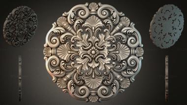Round decor, rosettes Round rosette with volutes and palmettes 3d model