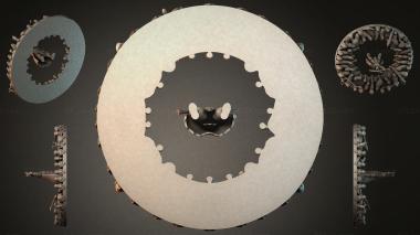 Round decor, rosettes Drilled brake disc with ventilated center 3d model