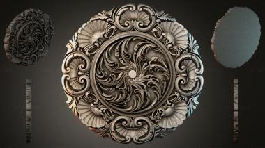 Round decor, rosettes Round rosette with acanthus ornament and a spiral center 3d model
