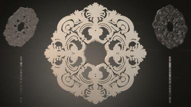 Round decor, rosettes Rosette with acanthus scrolls and symmetrical pattern 3d model