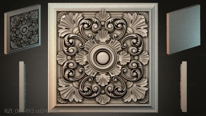 Круглый декор, розетки (RZI_000493) 3D модель для ЧПУ станка