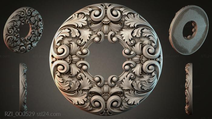 Круглый декор, розетки (RZI_000529) 3D модель для ЧПУ станка