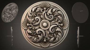Round decor, rosettes Round rosette with acanthus and spirals 3d model